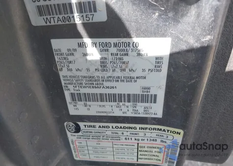 2010 Ford F-150 Xl/Xlt from USA, damaged, VIN 1FTEW1E89AFA36261